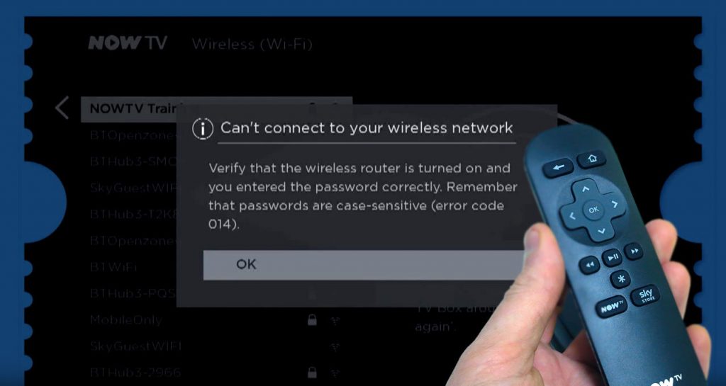 Now TV Error 014 Screen