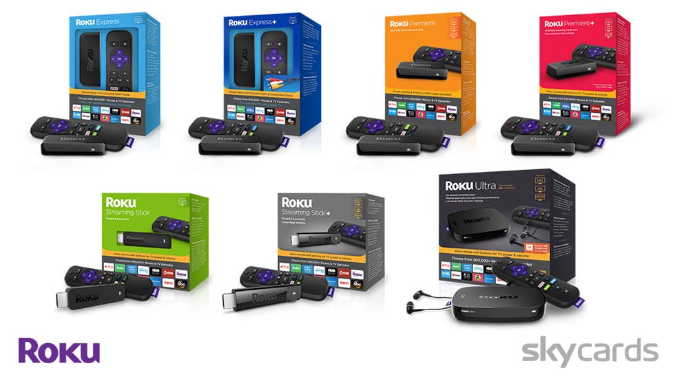 Range of Roku Devices with Packaging