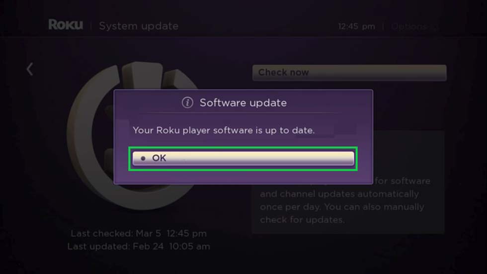 Roku Software Updated