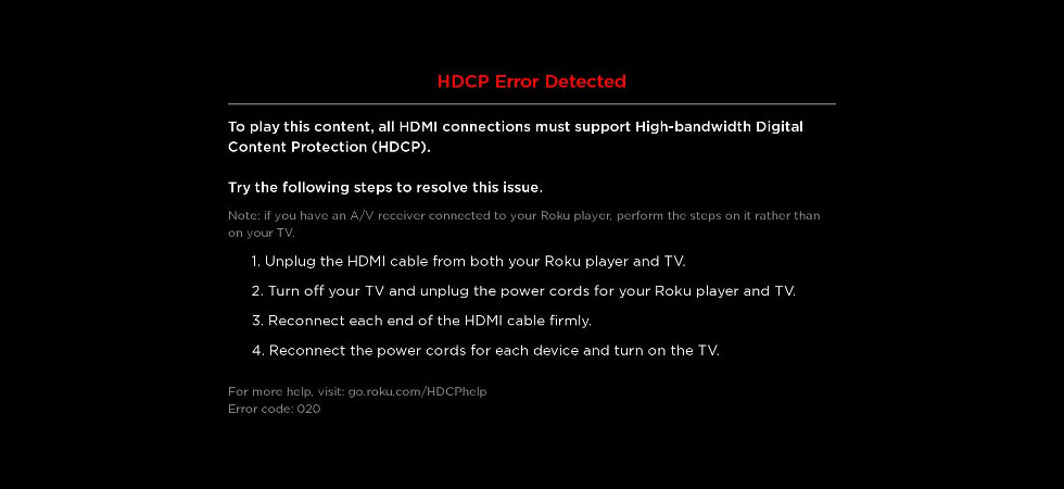 HDCP Error Detected